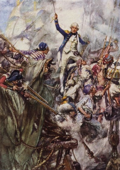 Nelson abordando el San Josef en la batalla del cabo San Vicente de Arthur David McCormick