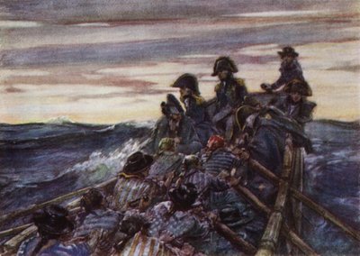 Nelson en un bote abierto en el Báltico yendo a unirse a la flota de Arthur David McCormick