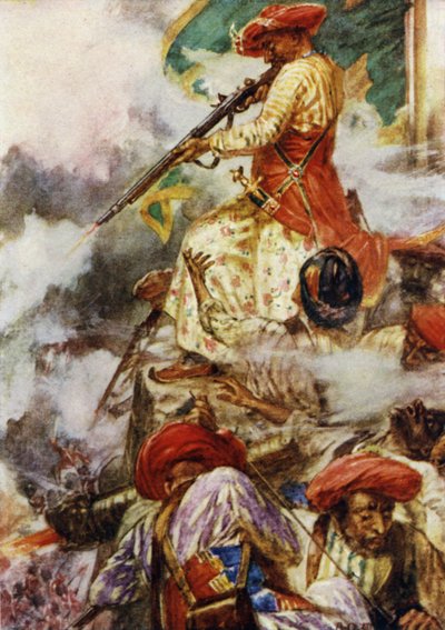 Tipu mismo disparaba fríamente a sus enemigos que avanzaban de Arthur David McCormick