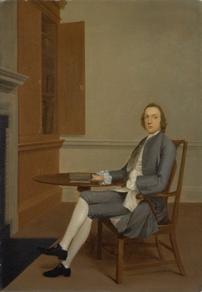 Un Hombre Desconocido Sentado en una Mesa, c.1744-46 de Arthur Devis