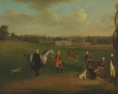 Fuga Okeover, Rev. John Allen y Capitán Chester en Okeover Hall, Staffordshire de Arthur Devis