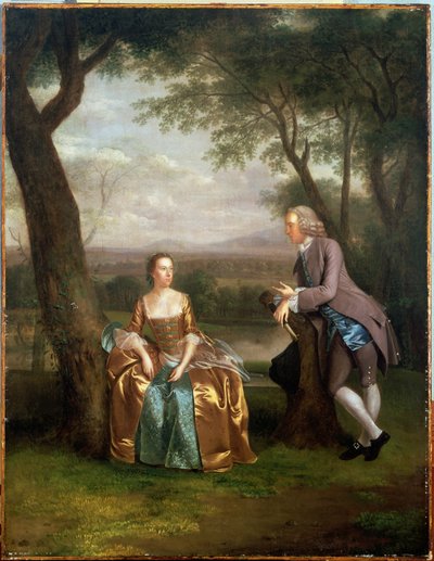 Retrato de una Pareja, posiblemente Daniel y Mary Swaine de Leverington Hall, Isla de Ely, Cambridgeshire, c.1753 de Arthur Devis