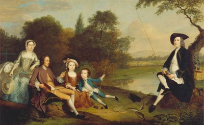 Retrato de una familia, tradicionalmente conocida como la familia Swaine de Fencroft, Cambridgeshire de Arthur Devis