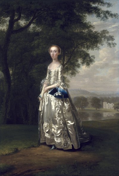 Retrato de una Dama en un Paisaje, 1750 de Arthur Devis