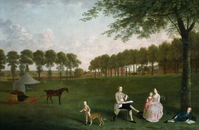 Sir John Shaw y su familia en el parque de Eltham Lodge, Kent de Arthur Devis