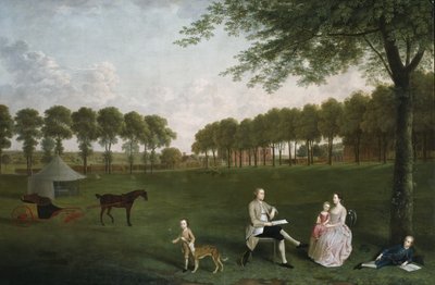 Sir John Shaw y su Familia en el Parque de Eltham Lodge, Kent, 1761 de Arthur Devis