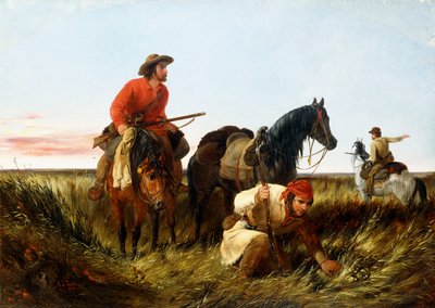 Tramperos siguiendo el rastro: en falta, 1851 de Arthur Fitzwilliam Tait