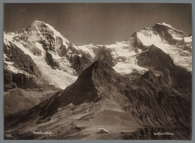 Vista del Mönch y el Jungfrau en los Alpes berneses Panorama de la Jungfraukette (título de la serie) de Arthur Gabler