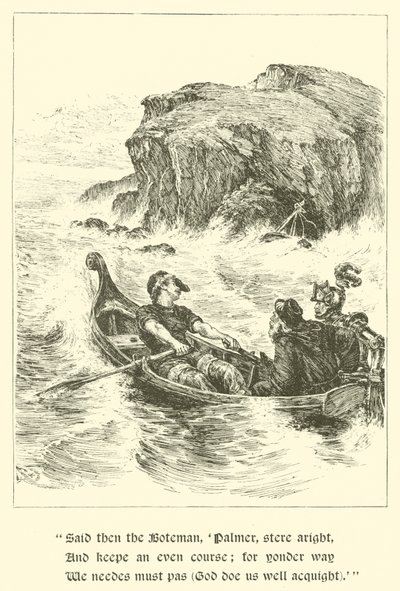 Sir Guyon, La Roca del Reproche (grabado) de Arthur George Walker