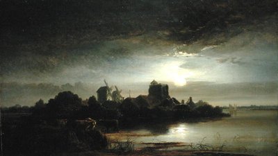 Un pueblo a la luz de la luna de Arthur Gilbert