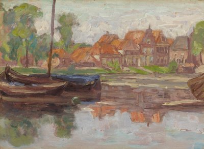 Escena de navegación, posiblemente en Holanda de Arthur Haythorne Studd