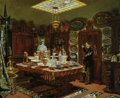 Interior de la sala de colección de Monsieur Sauvageot, 1856 de Arthur Henri Roberts