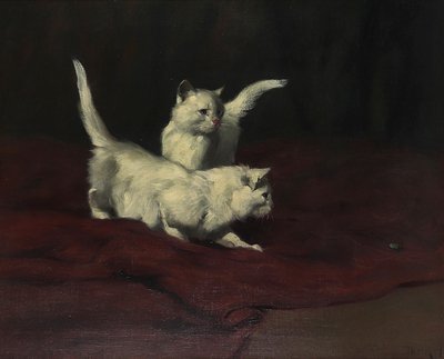 Arthur Heyer Gatito observando un escarabajo de Arthur Heyer