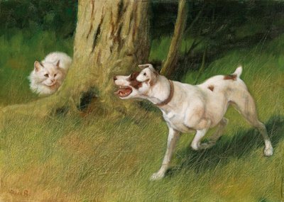 Perro y gato de Arthur Heyer