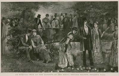 Una fiesta vespertina en los jardines de la Royal Botanic Society, Regent