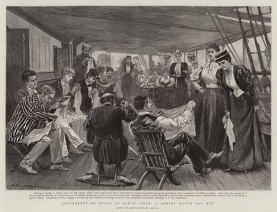 Diversiones a bordo de un transatlántico, una competencia de costura para hombres de Arthur Hopkins
