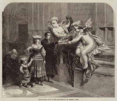 Pila de Agua Bendita en la Entrada de San Pedro, Roma de Arthur Hopkins