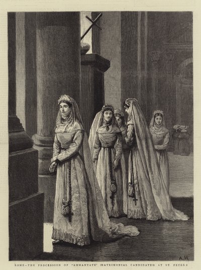 Roma, la Procesión de Ammantate (Candidatos Matrimoniales) en San Pedro de Arthur Hopkins