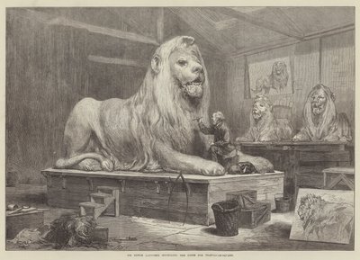 Sir Edwin Landseer modelando los leones para Trafalgar Square de Arthur Hopkins