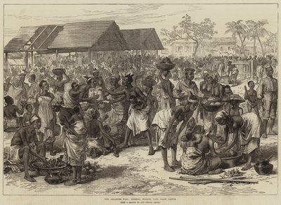 La Guerra Ashantee, Mercado General, Castillo de Cape Coast de Arthur Hopkins