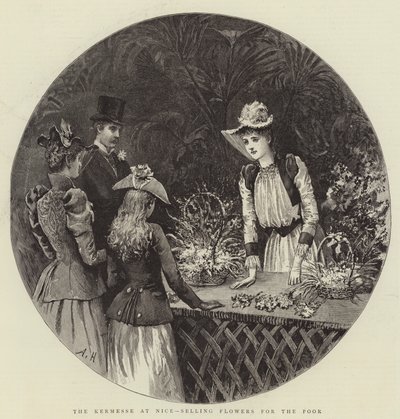 La Kermesse en Niza, vendiendo flores para los pobres de Arthur Hopkins