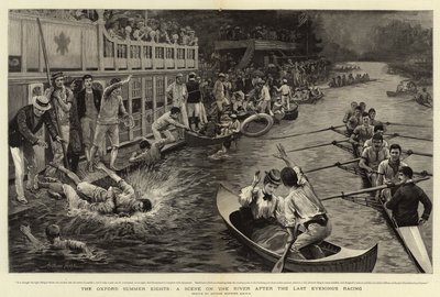 Los Ochos de Verano de Oxford, una escena en el río después de la última carrera de la tarde de Arthur Hopkins