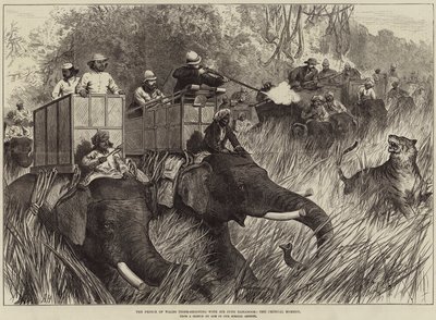 El Príncipe de Gales cazando tigres con Sir Jung Bahadoor, el momento crítico de Arthur Hopkins