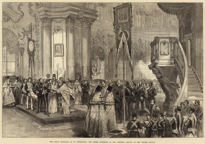 El matrimonio real en San Petersburgo, la ceremonia griega, en la Capilla Imperial del Palacio de Invierno de Arthur Hopkins