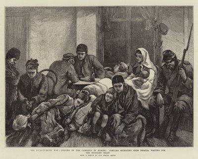 La guerra ruso-turca, apertura de la campaña en Europa, familias migrando desde Ibraila, esperando el tren de medianoche de Arthur Hopkins