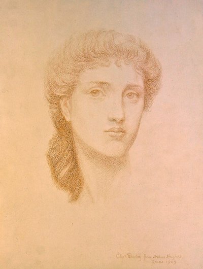 Cabeza de una niña de Arthur Hughes