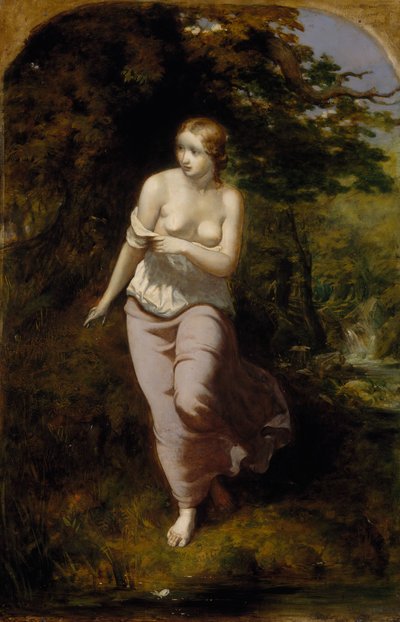 Musidora bañándose, 1849 de Arthur Hughes