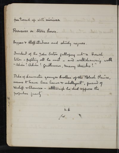 Página de un cuaderno para The White Company, The Newberry Library Vault Folio Case MS 5116 no. 2 de Arthur Ignatius Conan Doyle