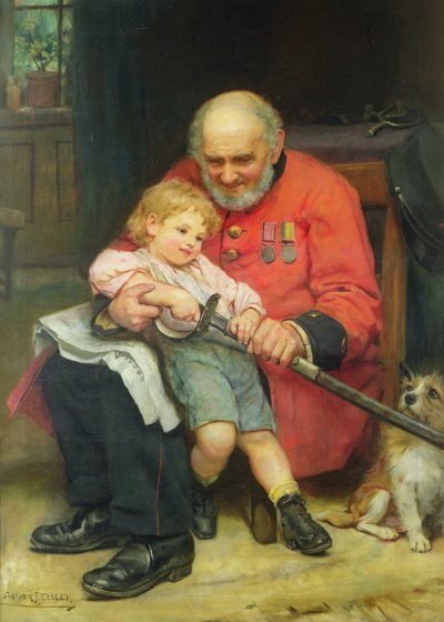 Un joven británico (óleo sobre lienzo) de Arthur John Elsley
