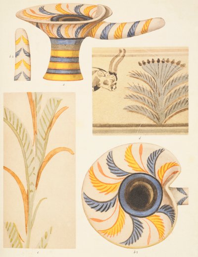 Detalle de las decoraciones de cerámica de Cnosos de Arthur John Evans