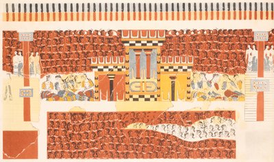 Reconstrucción de un fresco de Cnosos de Arthur John Evans