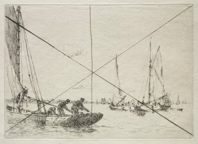 Dredging de Ostras, West Mersea de Arthur John Trevor Briscoe