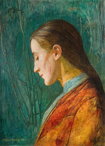Retrato de una dama reflexiva, 1887 de Arthur Joseph Gaskin