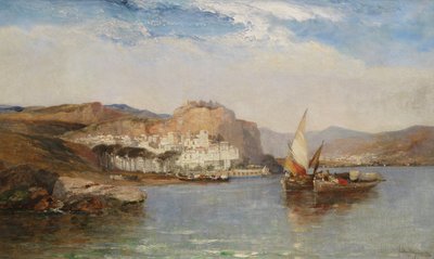 Cerca de Amalfi, Golfo de Salerno, Italia, 1877 de Arthur Joseph Meadows
