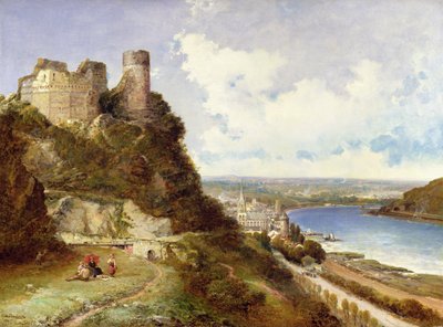 Castillo de Oberwesel y Schonberg, Rin, Alemania de Arthur Joseph Meadows