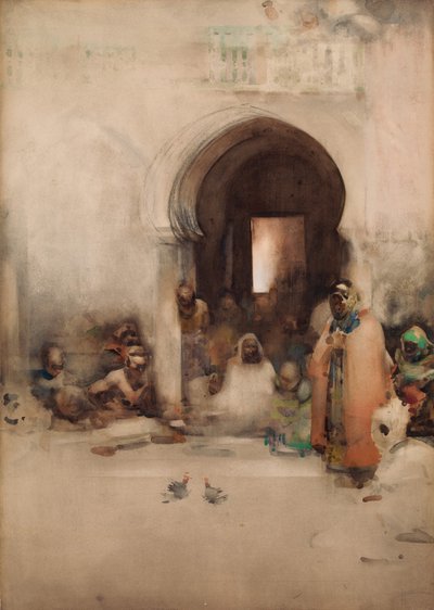 Pelea de gallos, 1900 de Arthur Melville