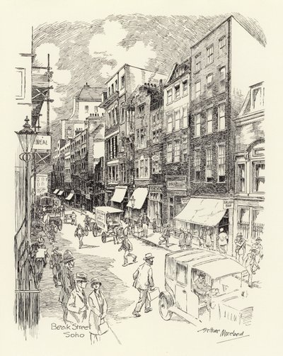 Beak Street, Soho (litografía) de Arthur Moreland