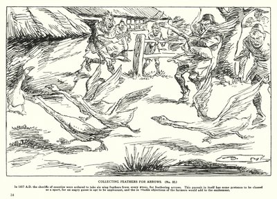 Recogida de plumas para flechas (litografía) de Arthur Moreland