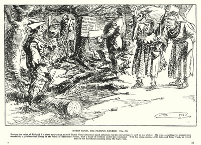 Robin Hood, el famoso arquero (litografía) de Arthur Moreland