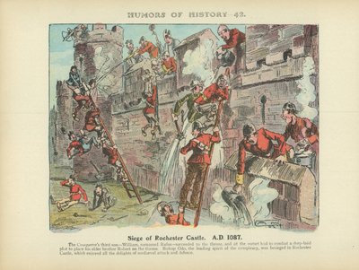 Asedio del castillo de Rochester. 1087 d.C. (litografía en color) de Arthur Moreland