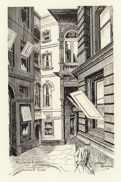 The George  Vulture desde George Yard, Lombard Street (litografía) de Arthur Moreland