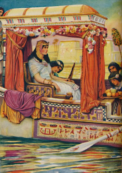 Cleopatra - La serpiente del viejo Nilo en la galera real, c. 1925 de Arthur Percy Dixon