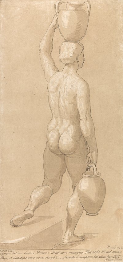 Sin título: Hombre cargando vasijas de Arthur Pond