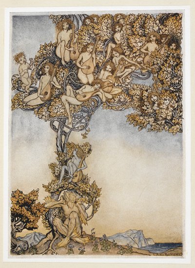 ACTO III: Escena II, línea 146
A veces mil instrumentos
zumbarán alrededor de mis oídos. de Arthur Rackham