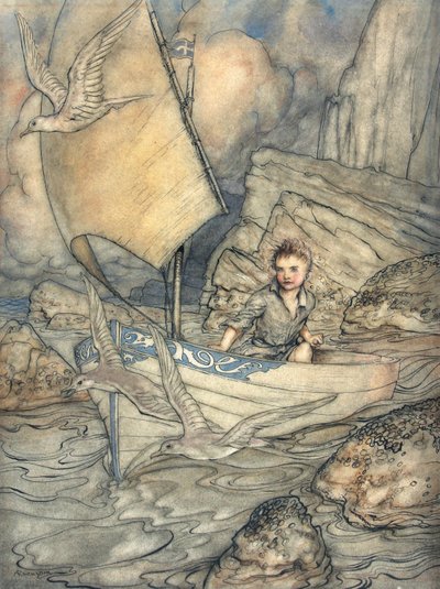 El futuro de un niño, ilustración de La Primavera de la Vida: Poemas de la Infancia de Algernon Charles Swinburne, 1918 de Arthur Rackham
