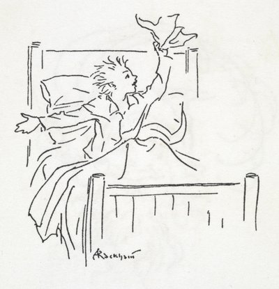 Un niño en la cama de Arthur Rackham